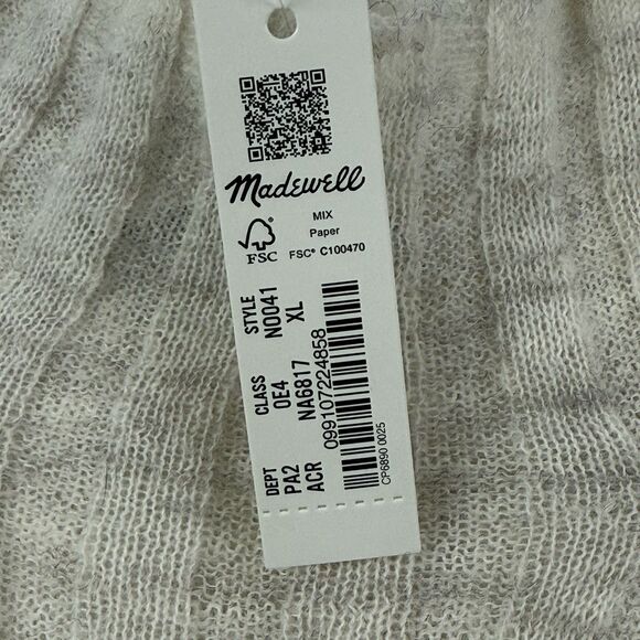 NEW Madewell Alpaca Blend Mockneck Soft Ribbed Long Sleeve Sweater XL Cream - Picture 6 of 11